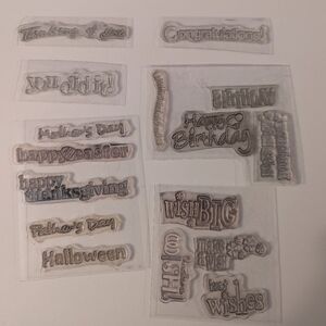 2/$15 Assorted Clear Rubber Stamps for Card Making/ Crafts- DIY-Birthday/Holiday